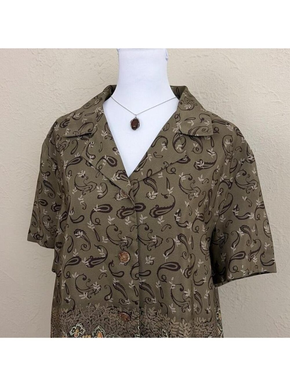 90s paisley boho button down shirt - Picture 2 of 8